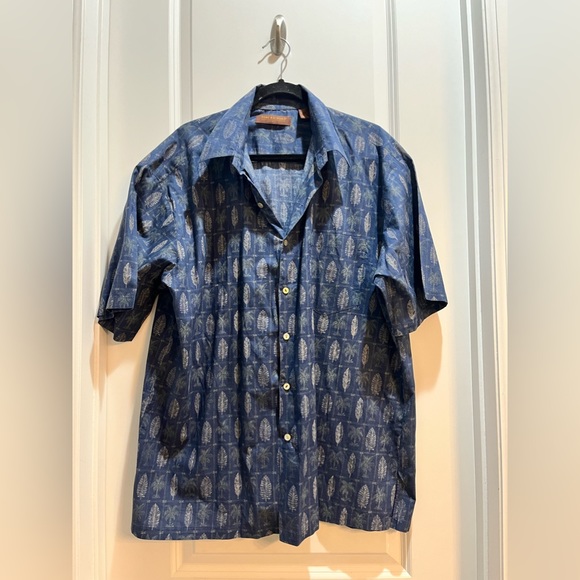 Tori Richard Sz XLarge Hawaiian Button Down Blue Floral Aloha Shirt Mens. - Picture 1 of 6